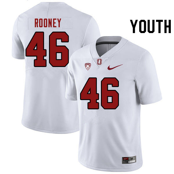 Youth #46 Caymus Rooney Stanford Cardinal College Football Jerseys Stitched Sale-White - Click Image to Close